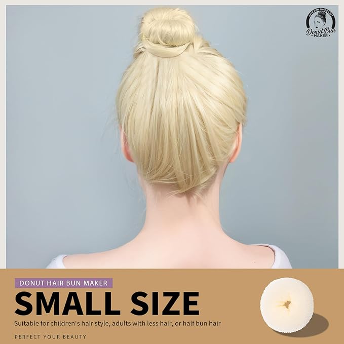 Teenitor 4pcs Hair Bun Shaper Set with Extra-large, Large, Medium, Small Donut Hair Bun Maker, 20pcs Bobby Pins, Cream Color