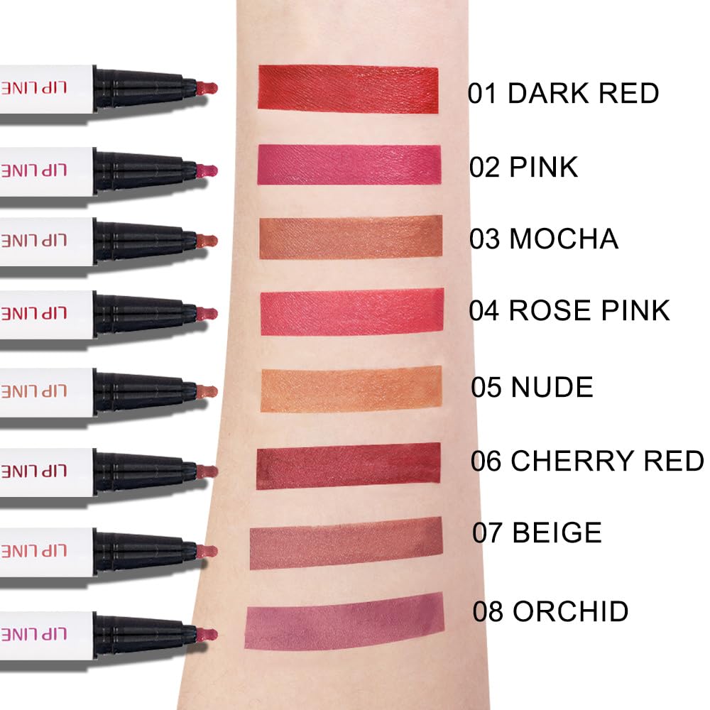 Kaely Rose Pink Longwear Liquid Lip Liner Waterproof, 24 Hour Long Lasting Lip Liner Stain Marker Pen, 2-in-1 Matte Semi Permanent Lipliner & Lipstick, Vegan & Cruelty-Free, 04