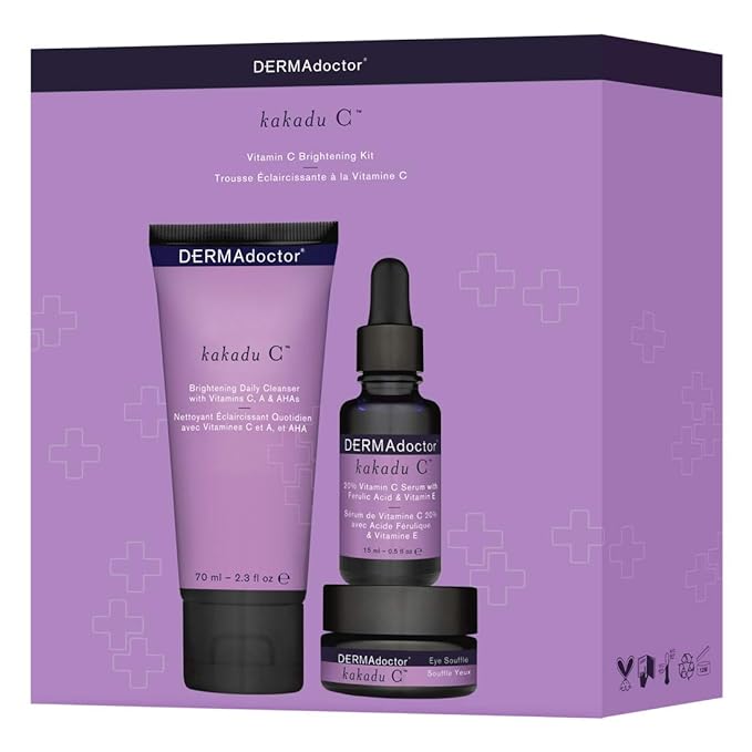 DERMAdoctor Kakadu C, Daily Vitamin C Brightening Kit, Anti-aging skincare for dry, dull skin