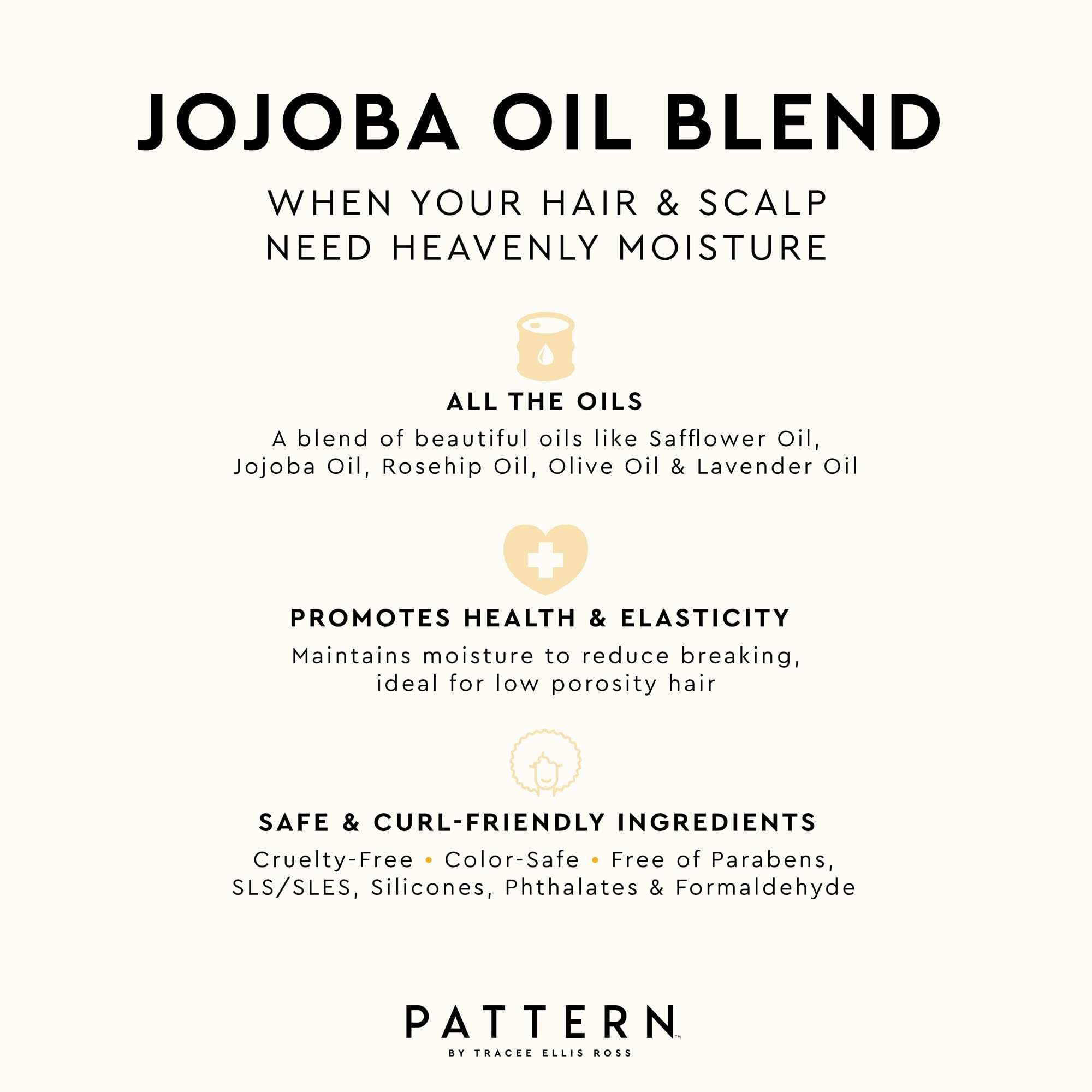 PATTERN Beauty by Tracee Ellis Ross Jojoba Hair Serum, 3.9 Fl Oz, Safflower, Jojoba, Rosehip, Olive & Lavender Oils, Lightweight Moisture Boost for Hair and Scalp