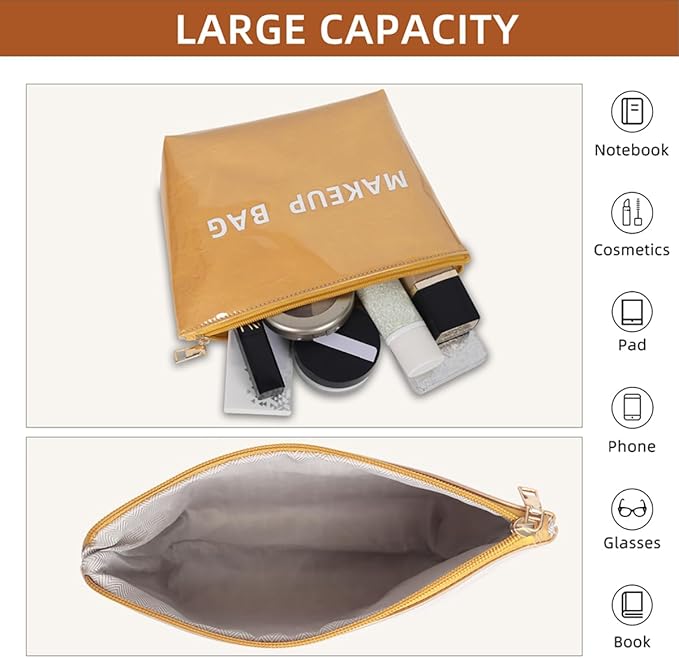 getgto Makeup Bag for Women, Portable Waterproof Cute Cosmetic Bags, Skincare Makeup Case Pouch with Zipper for Daily Use, Travel