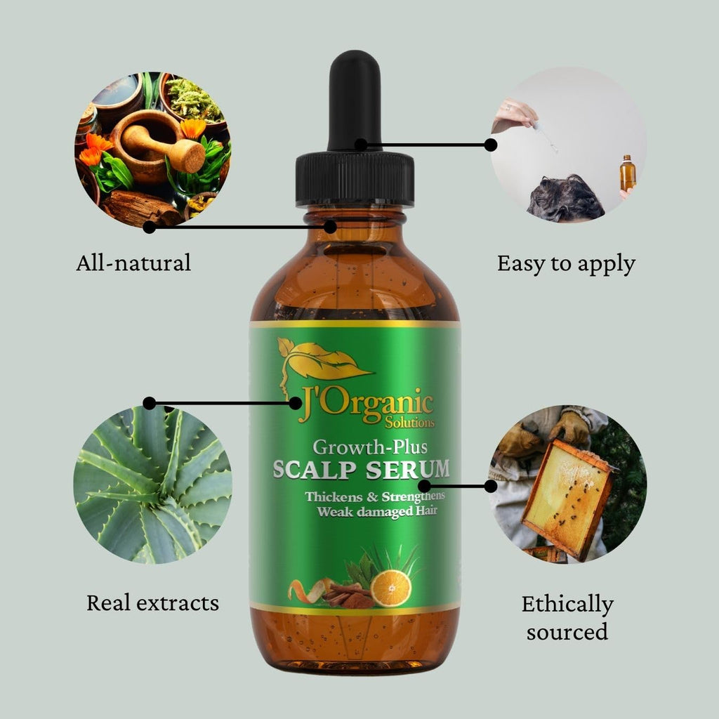J'Organic Solutions Growth-Plus Scalp Nourishing Oil (4 Oz)