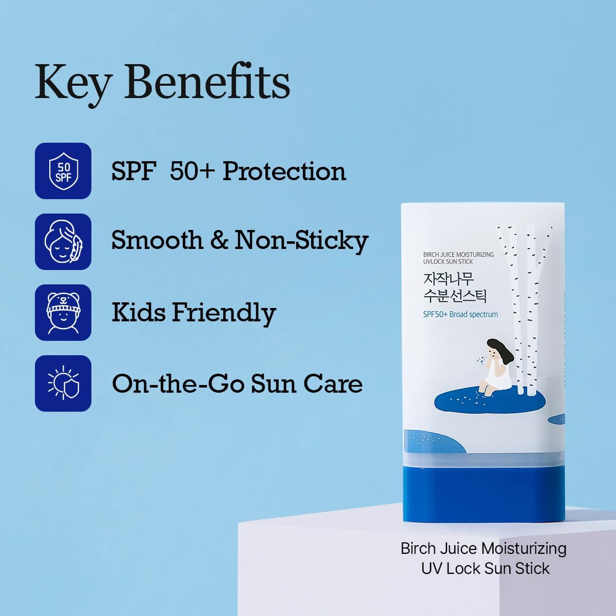 ROUND LAB Birch Juice Moisturizing Sun Stick SPF 50+, 0.67oz