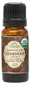 US Organic 100% Pure Cedarwood Essential Oil (Atlas) - USDA Certified Organic, Steam Distilled (More Size Variations Available) (10 ml /.33 fl oz)