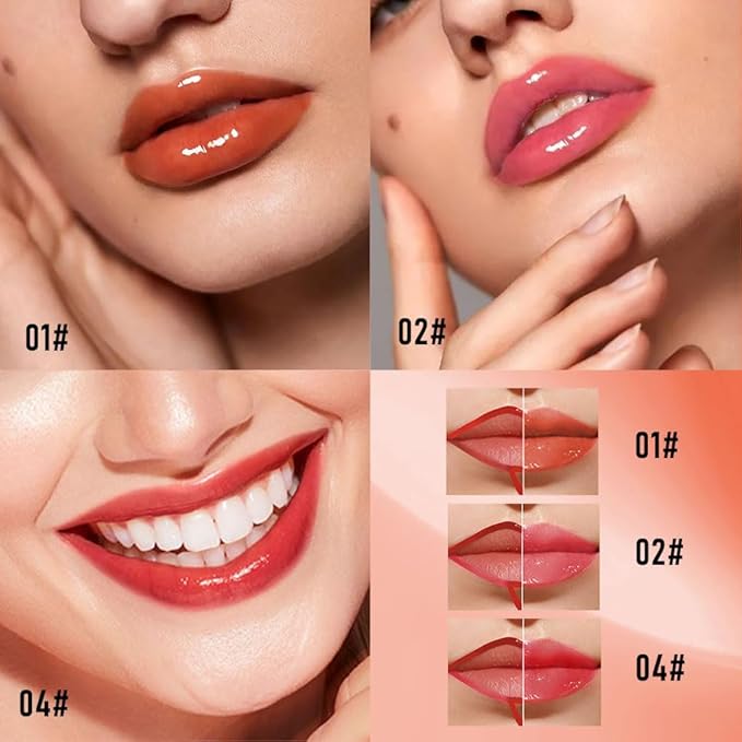 B12 3Pcs Peel Off Lip Gloss Tattoo and Lip Oil, Lip Stain Peel Off Masque - Peel Off Lip Tint,Long Lasting Waterproof Transfer-proof Lip Mask Lip Gloss Peel Off Lip Liner,Stay Lip Makeup 01#+02#+04#