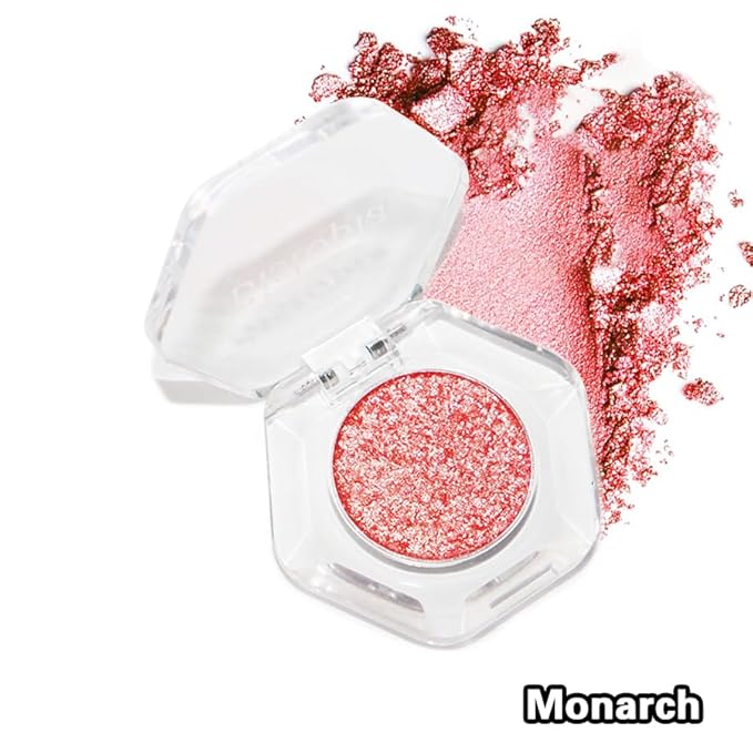 Bistopia Holographic Glitter Single Eyeshadow, Pearlescent Shimmer Metallic Cream Powder Eye Makeup, Blendable Long Lasting Waterproof, Multi-Use Face Highlighter, 2g (Monarch)