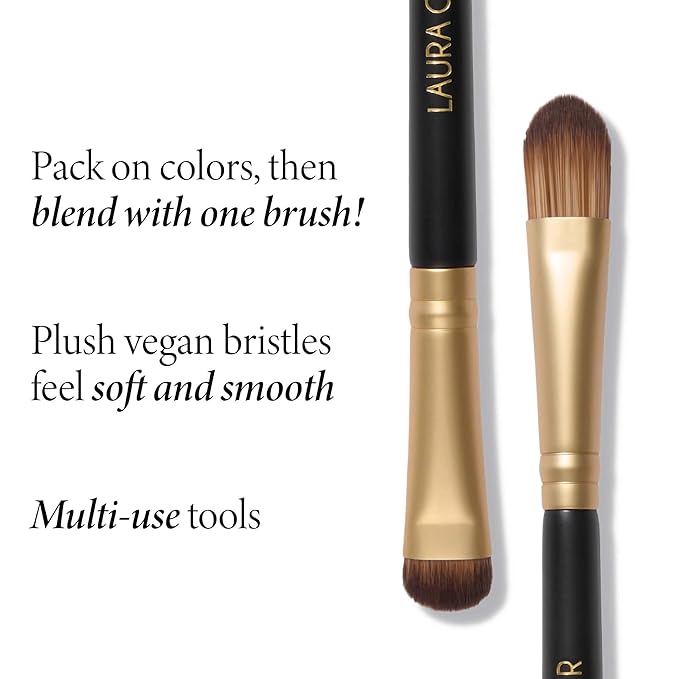 LAURA GELLER NEW YORK Cosmetic Professional Makeup Brushes - Cruelty-Free - 14 Dual-Ended Eyeshadow Brush