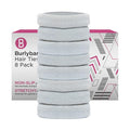 Burlybands Elastic Hair Ties No Damage for Thick Hair, Light Gray 8 Pack