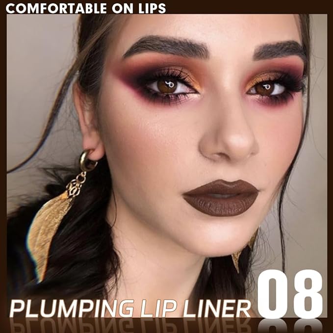 FeiCuiYun Matte Crayon Lip Liner Pencil, Smoky Taupe Lip Liners Lipstick For Women, Plump Creamy Formula With Silicone Smudger for Define Contours & Sculpting Lip, Cruelty-Free, 0.75g/0.026oz