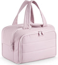 todbown Travel Toiletry Bag:  Large Capacity, 4 Compartments, Wet/Dry Separation, Ultra-Soft Lightweight Fabric & Anti-Spill Design for Travel,Gym,Gift(11.8" L) (Soft Pink)
