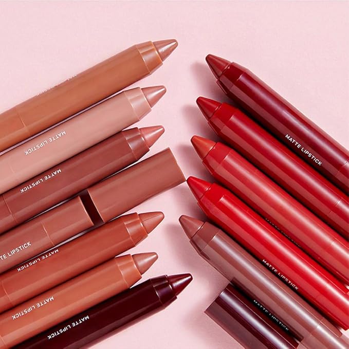 BINGBRUSH Crayon Matte Longwear Lipstick Pack Set,Moisture Smooth Color Stick Ultimate Lip Crayon for Makeup Collection - Waterproof Velvet Lipgloss (11#, 1 Count (Pack of 1))