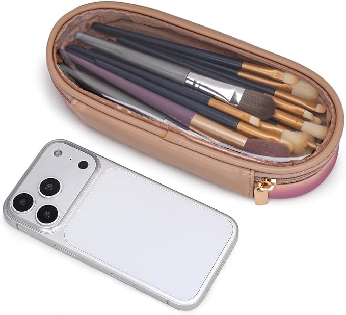 Wrangler Travel Makeup Bag 2pcs Set Cosmetic Bag with Makeup Brush Holder