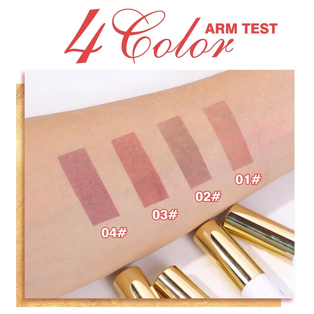 JUAAZIN All Day Lip Stain Peel Off Gold Liquid Lip Gloss Tattoo, Ruby Red Matte Finish Peel Off Lip Stain Masque, Long Lasting Waterproof Lip Tint, Transfer-proof for All Skin Types 03#