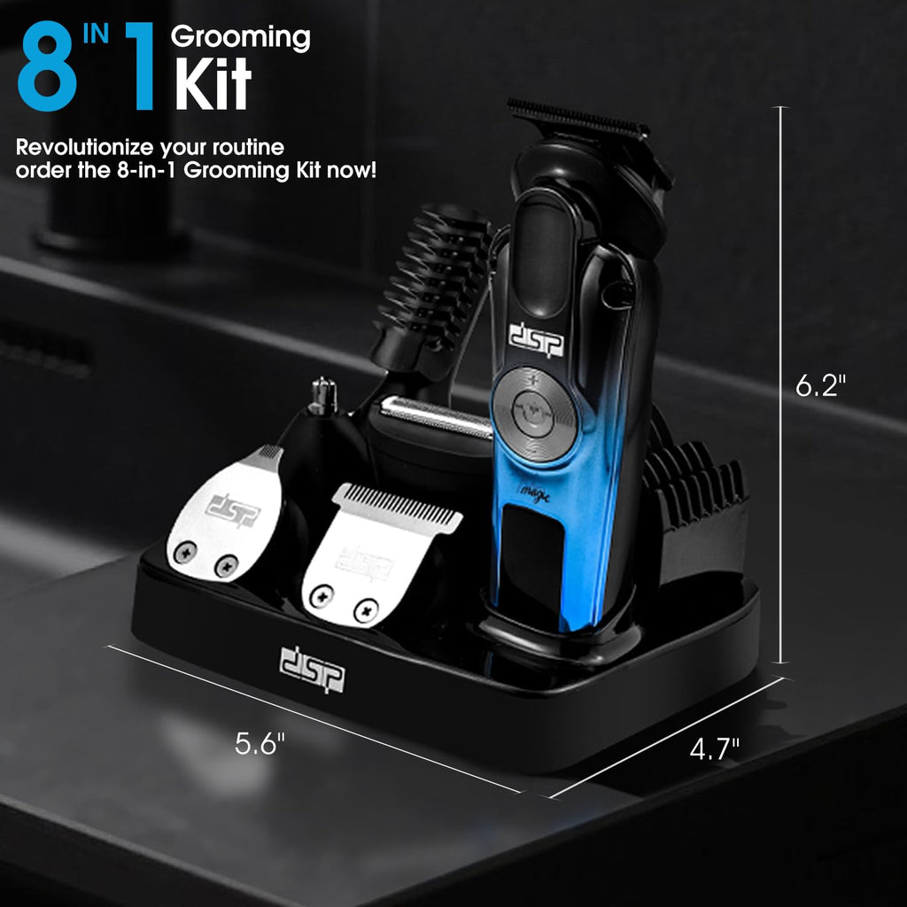 DSP 6-in-1 Grooming Kit for Men, Cordless Rechargeable Trimmer Set