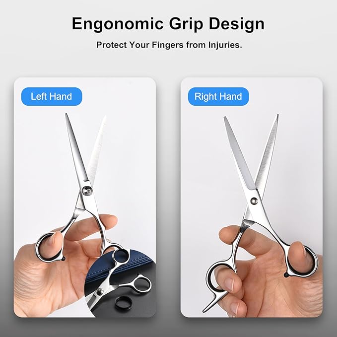ESVIENS Hair Cutting Scissors, Stainless Steel Barber Shears, Men Women