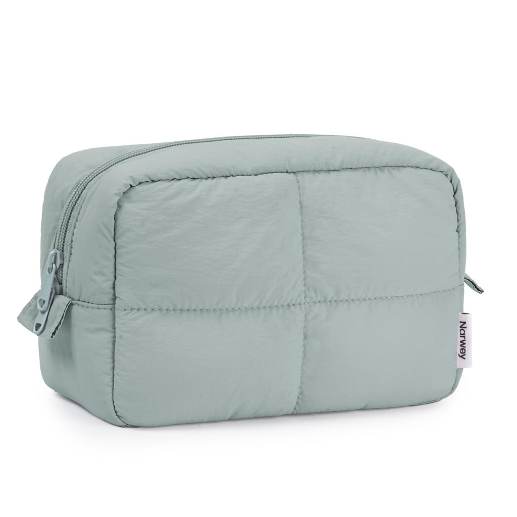 Narwey Puffy Makeup Bag Travel Toiletry Bag, Cute Cosmetic Bag for Women