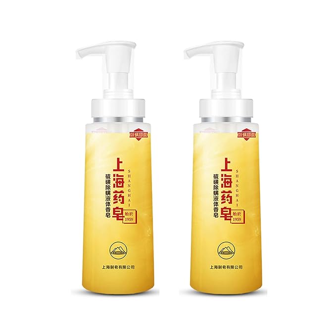 Bee & Flower Sulfur Soap Liquid Shampoo & Body Wash - Daily Head to Toe Skin Care Product for Men and Women - 10.8 Fl Oz - Pack of 2