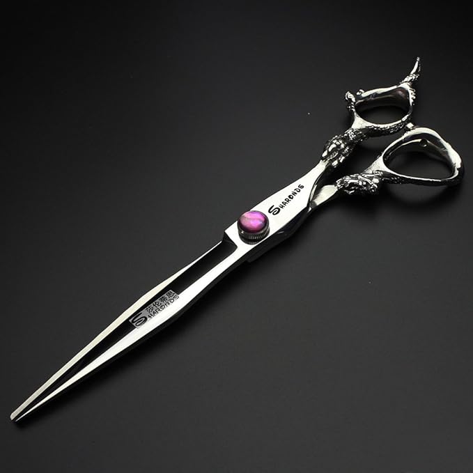 7 inch barber scissors,purple diamond barber scissors(7 Inch Flat-AA)