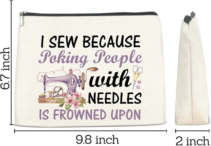 FYDHQSS Sewing Gifts Makeup Bag for Quilters Women Sewing Lovers