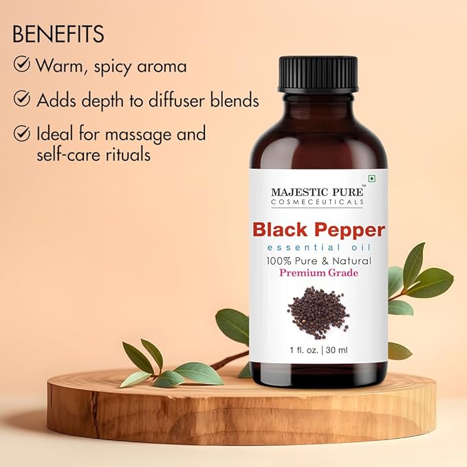 Majestic Pure Black Pepper Essential Oil for Diffuser - 1 Fl Oz