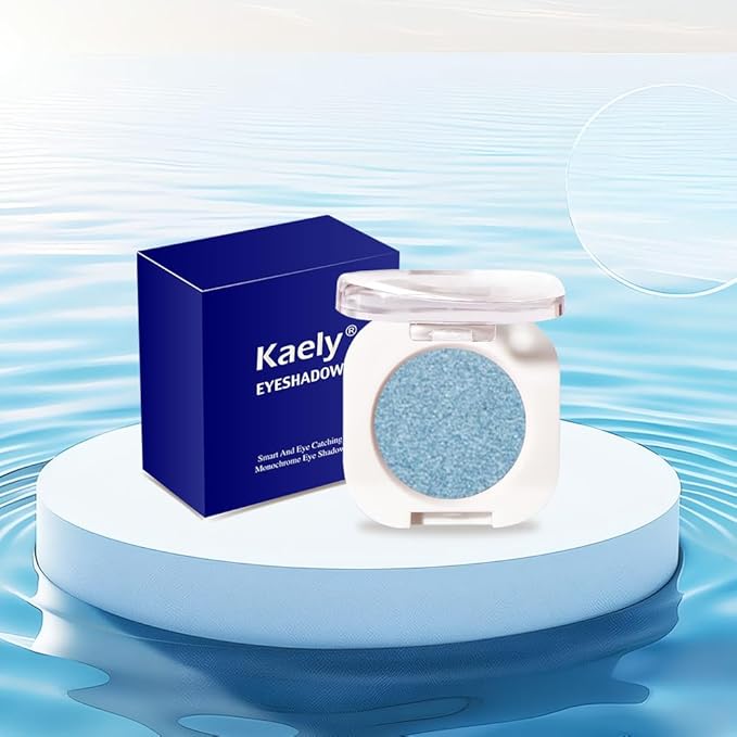 QIDSTERS Sky Blue Metallic Single Eyeshadow, Lightweight Blendable Mini Eye Shadow for Older Women, Monochrome Eyeshadow Palette Makeup Pigmented Waterproof, Vegan & Cruelty-Free, 32