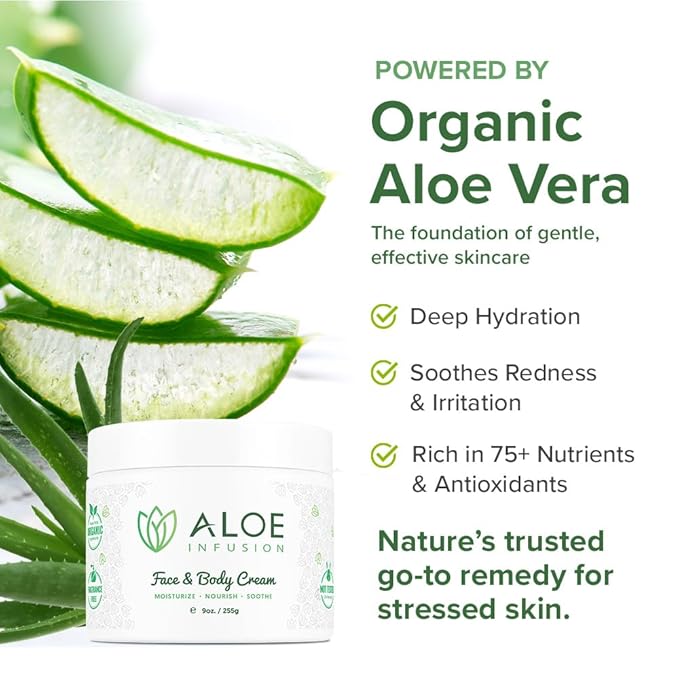 Aloe Infusion Aloe Vera Face & Body Cream – 2 Ounce
