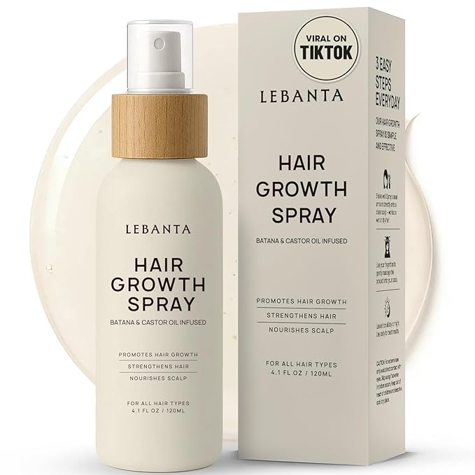 Lebanta Hair Oil Spray - 100% Pure Ingredients For Non Greasy, Thicker & Stronger Looking Hair - Organic Batana, Castor, Biotin, Saw Palmetto, and Rosemary Oil for Men & Women Scalp - 4 FL OZ