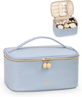 Prite Makeup Bag Travel Cosmetic Case, Women Toiletry bag Organizer, Blue