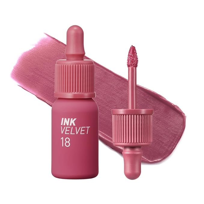 Peripera Ink The Velvet Lip Tint | Highly Pigmented, Longwear & Weightless Lip Tint | Smudge-Proof, Buildable Color for Lips & Cheeks | K-Beauty Makeup, Safe for Sensitive Lips (018 STAR PLUM PINK)