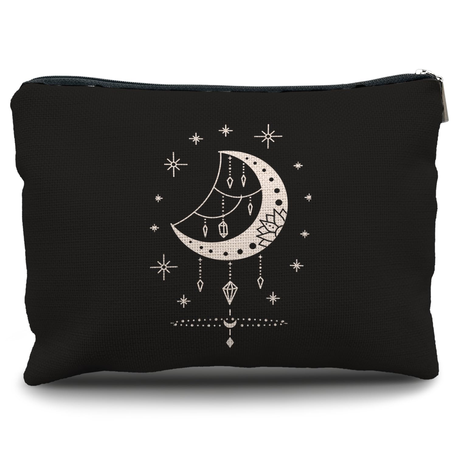 Nogrit Tarot Makeup Bag,Witchy Gifts,Witchy Gifts For Women,Boho Makeup Bag,Boho Crescent Moon Celestial Small Cosmetic Makeup Bag for Purse