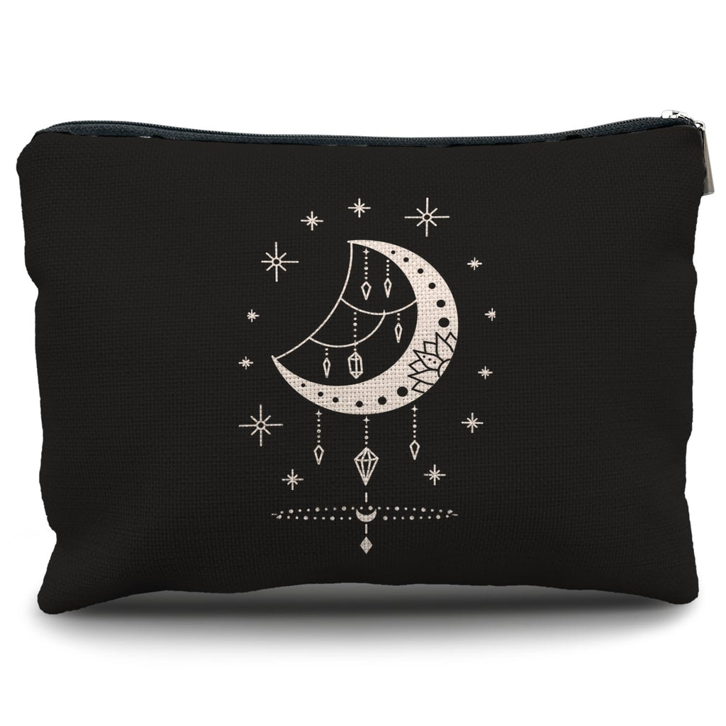 Nogrit Tarot Makeup Bag,Witchy Gifts,Witchy Gifts For Women,Boho Makeup Bag,Boho Crescent Moon Celestial Small Cosmetic Makeup Bag for Purse