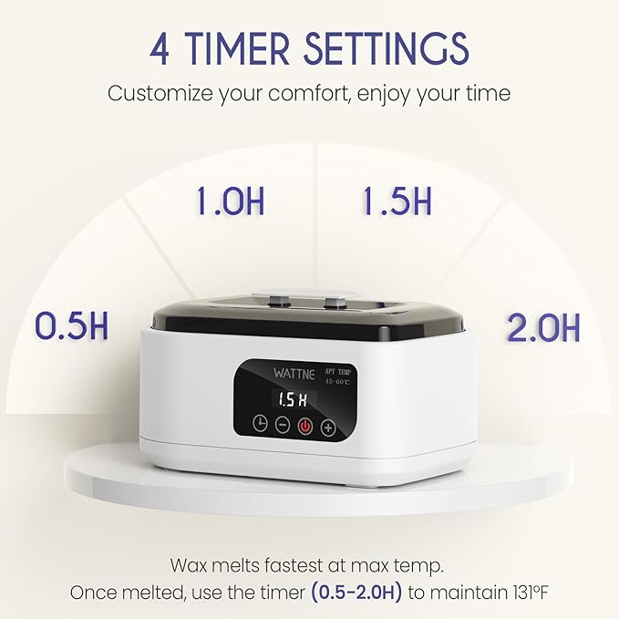 Wattne Paraffin Wax Machine for Hands & Feet – Paraffin Wax Warmer Moisturizing Kit with Auto-Timer & 123456