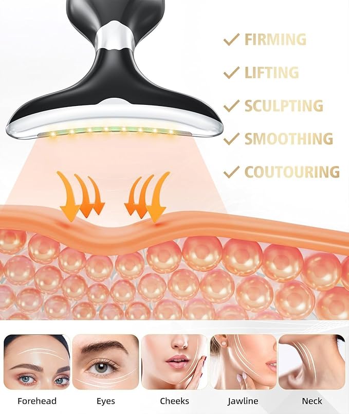 BILIXUN 7 in 1 Face Massager Tool with Red Light Therapy