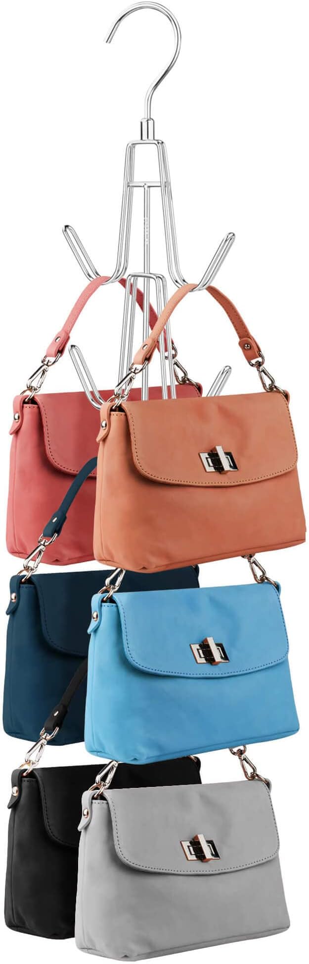ZEDODIER Purse Hanger, Hanging Purse Organizer for Closet, Holds 6 Bags