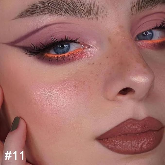 HHLTOH 2-in-1 Brown Lip Liner & Lipstick Set Kit for Women, Matte Lips Kit with Lip Liner Lip Stains Long Lasting Waterproof 24 Hour Lipstick and Lip Liners Combo Lipliners Pencil Set 11
