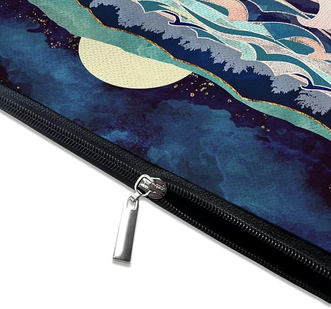 Givotin Cute Makeup Bag for Purse Canvas Waterproof Funny Cosmetic Bags for Women Zipper Travel Toiletry Pouch-Mountain Makeup Bags-Blue