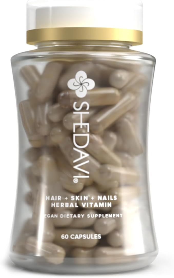 Shedavi Iconic Natural Hair Vitamins for Fast Hair Growth - Pure Hair Supplements Formulated with Vitamins to Promote Thicker, Stronger Hair - Vegan Hair Care for Hair Loss - Non-GMO (60 Capsules)