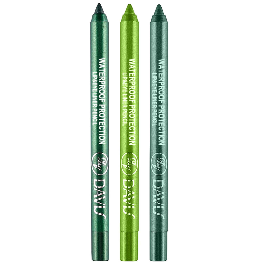 Meilury 3 Colorful Eyeliner Pen Set, Eye Shadow Pencil, Pearl Eyeliner Kit Metallic Glitter Colored Eye liner for Women Eye&Lip Liner Professional Waterproof Eye Makeup (3PCS A)