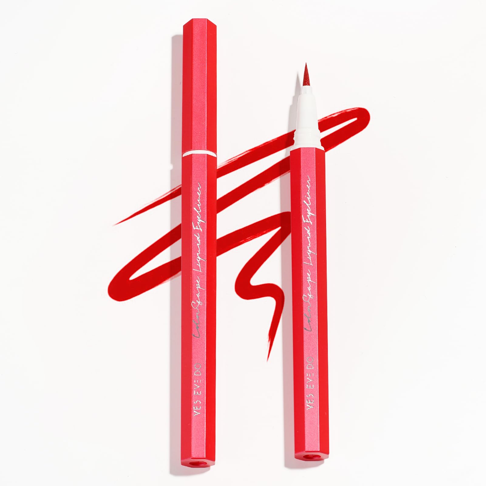YES.EYE DO Liquid Eyeliner, Red Eyeliner Pen, Long Lasting Colored Eye Liner Pen with Precision Felt Tip, Water Removable, Friendly to Sensitive Skin, Party Makeup (Crimson Rave)