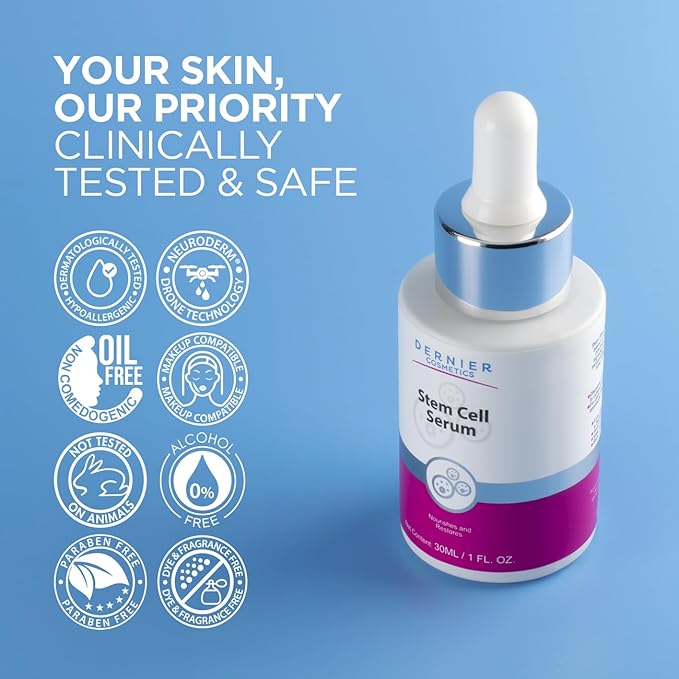 Dernier Stem Cell Face Serum, 3% Stem Cells, Hyaluronic Acid Firming