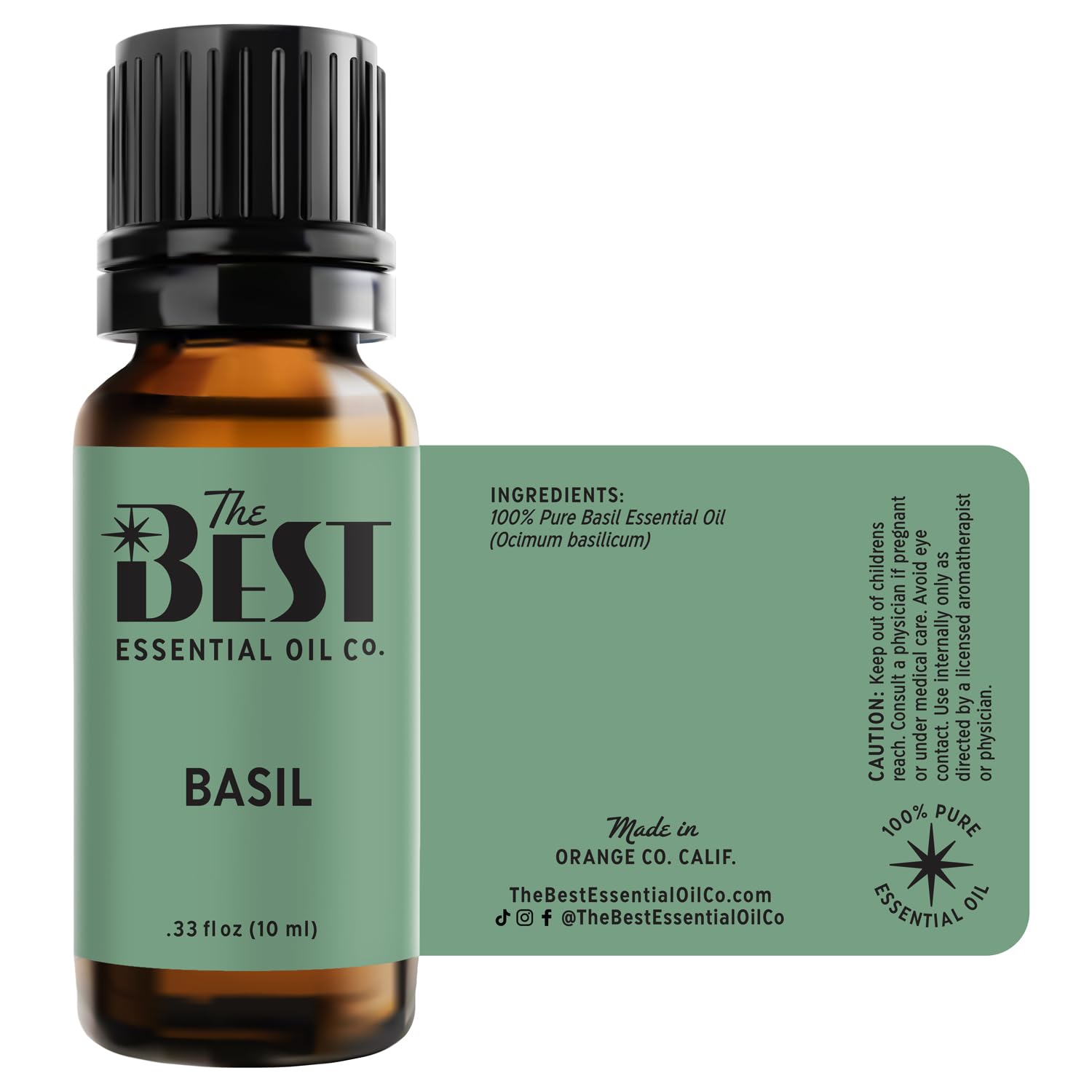 The Best Basil Essential Oil Premium Grade- 100% Pure & Natural for Aromatherapy, Diffuser, Spa, Massage, Air Freshener- 10 ml (.33 fl oz)