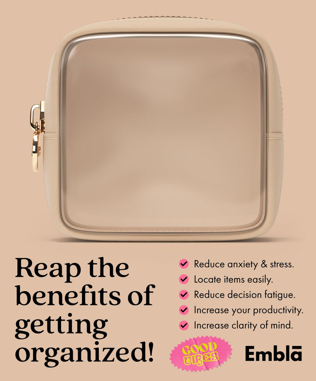 Makeup Bag for Women, Travel Cosmetic Organizer, Waterproof Toiletry Pouch