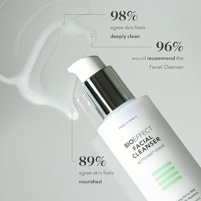 BIOEFFECT Facial Cleanser | Face Wash for Dry Skin, Squalane, 4.06 Fl Oz