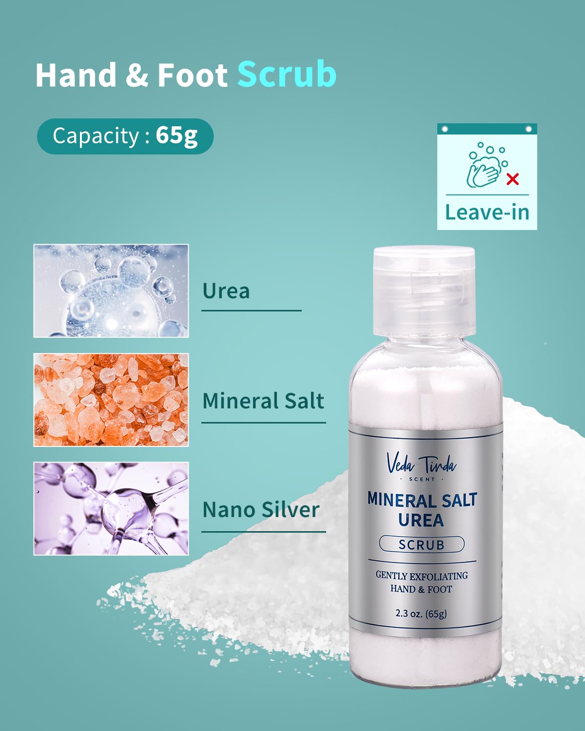 Foot Care Kit - Tea Tree Oil, Urea Cream 40%, Salt Scrub, Serum, Heel Socks