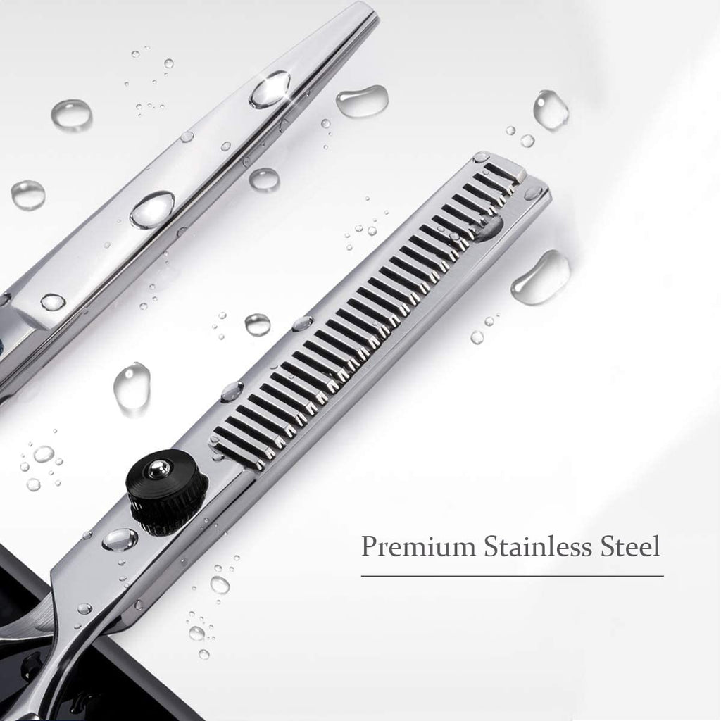 Fcysy Professional 6 Inch Haircut Scissors - Barber Shears with Comb, Salon Hair Shears for Men, Women & Pets