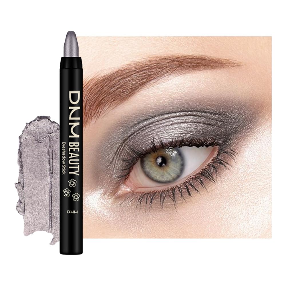 IATMOMOD Grey Shimmer Cream Eye Shadow Stick Makeup for Women, Grey Shimmer Eyeliner Pencil Eyeshadow Brightener Stick for Eyes, Waterproof Eyeshadow Applicator Blendable, sombras para ojos 58#