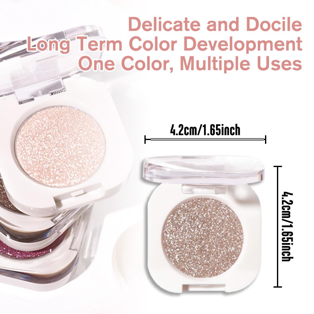 CAKAILA Single Nude Gold Brown Shimmer Eyeshadow,Bright Intense Monochrome Eye Shadow,Apply Makeup Easily,Glitter Pressed Powder Single Eyeshadow,24 Hour Eye Makeup Longwear Waterproof