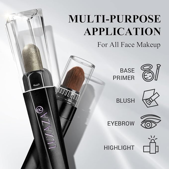 LUXAZA 3 Pcs Cream Eyeshadow Stick Quick Makeup Set Olive Plum Mauve