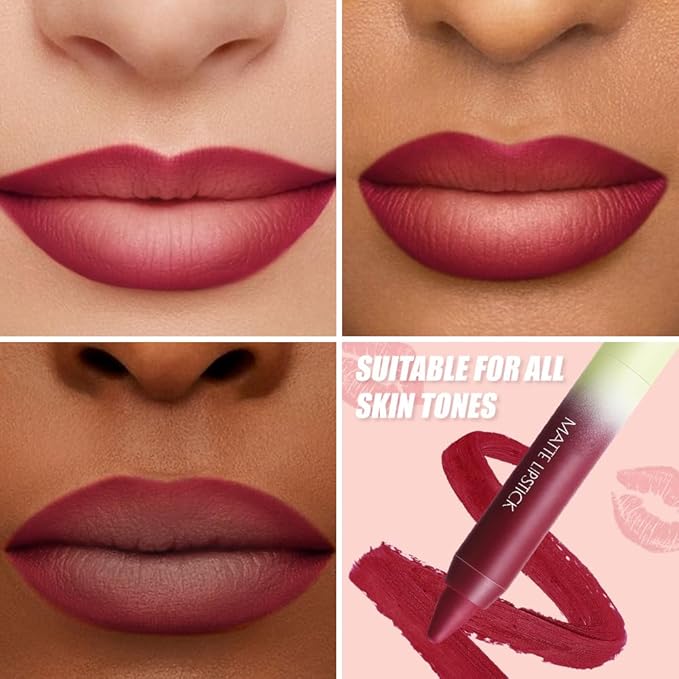 BINGBRUSH 2-in-1 Matte Lip Liner and Lipstick, Long Lasting Lip Pencil