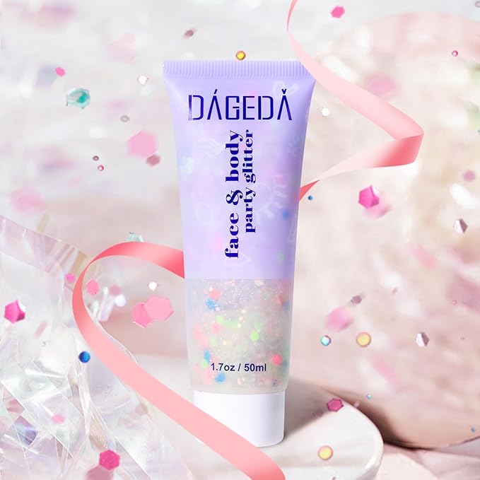 DAGEDA Colorful Body Glitter Gel, Sparkly Hair Face Glitter Makeup Accessories